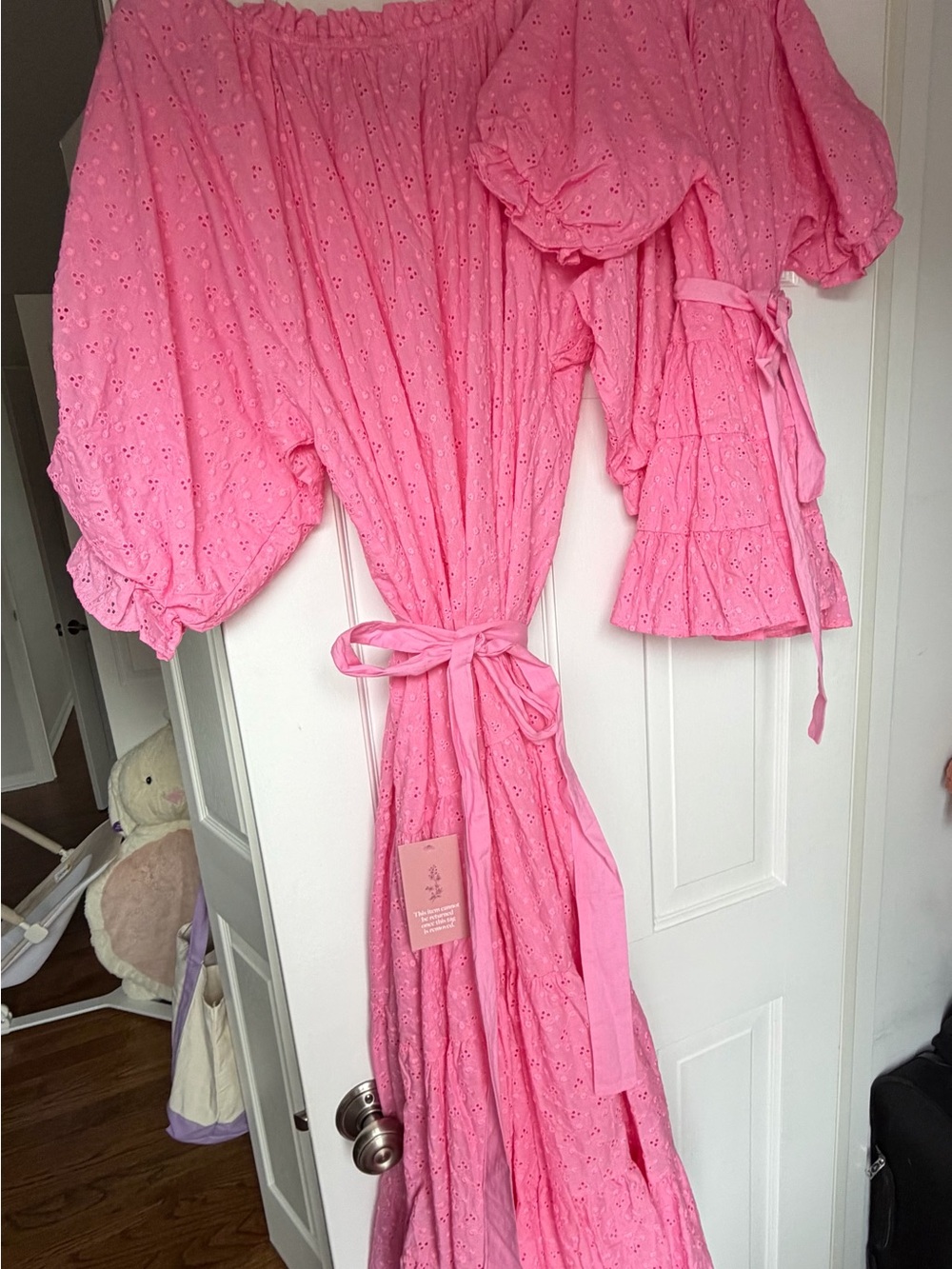 Ivy City Co Pink Gigi Tiered Eyelet Midi Dress w Matching Toddler Dress (3T) NEW - Picture 3 of 9
